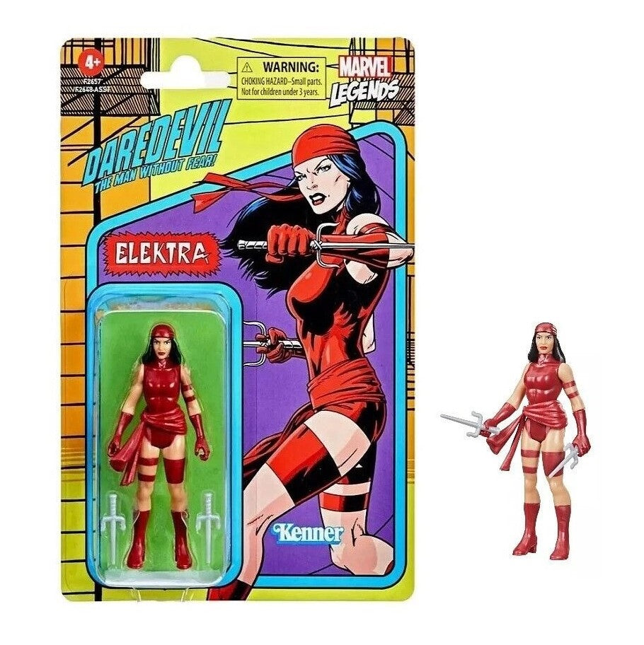 Marvel Legends Retro- Elektra- Kenner 3.75-inch Carded Action Figure
