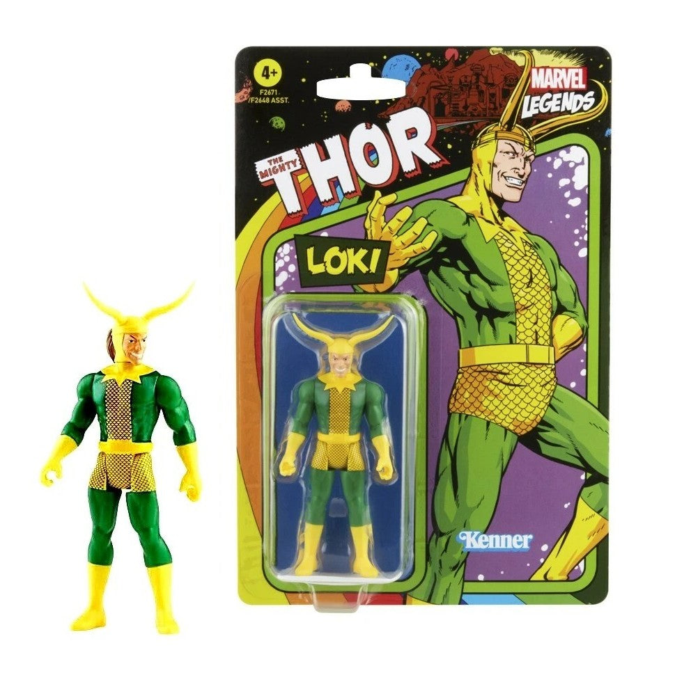 Marvel Legends Retro Mighty Thor- Loki- Kenner 3.75-inch Carded Action Figure