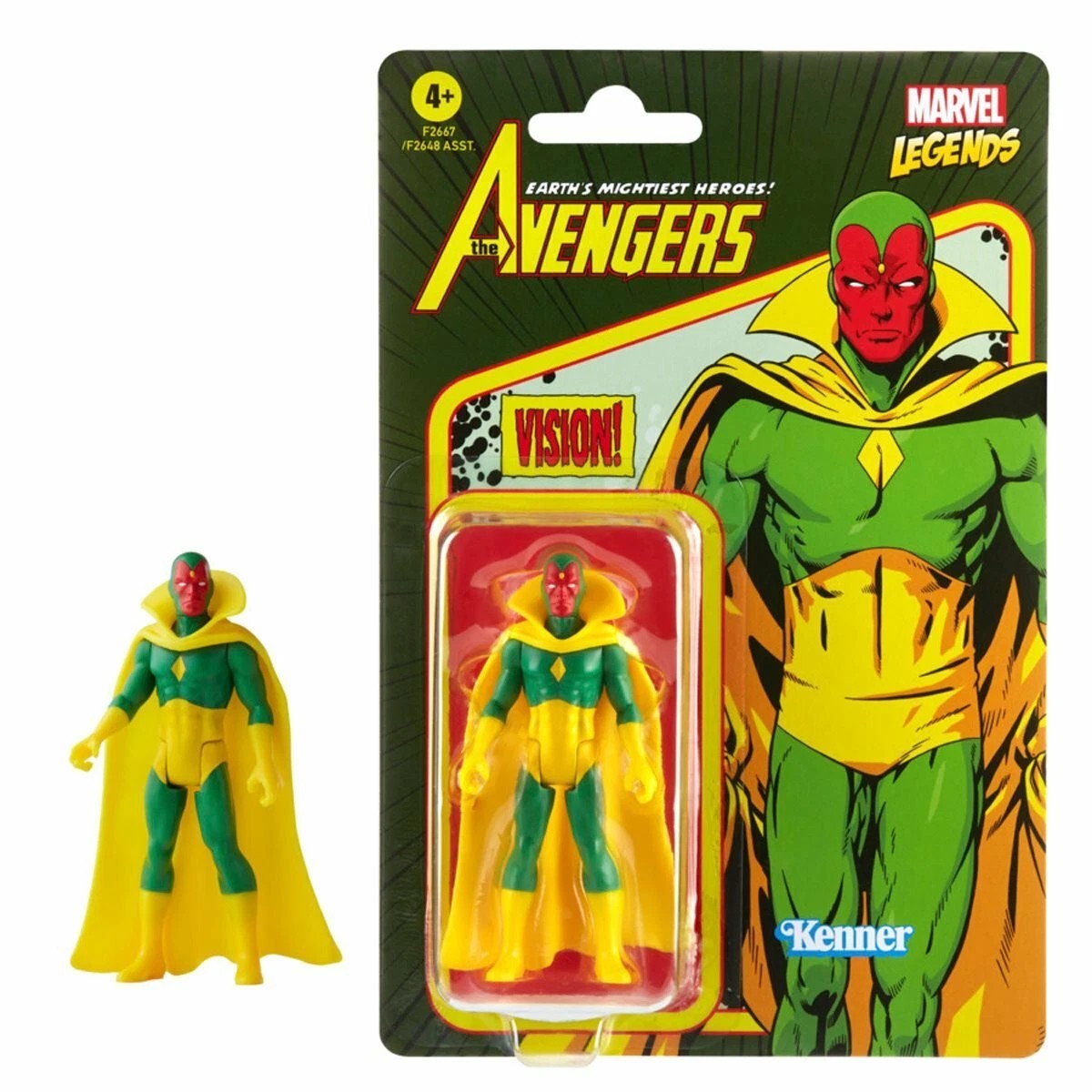 Marvel Legends Retro The Avengers- Vision- Kenner 3.75-inch Carded Action Figure