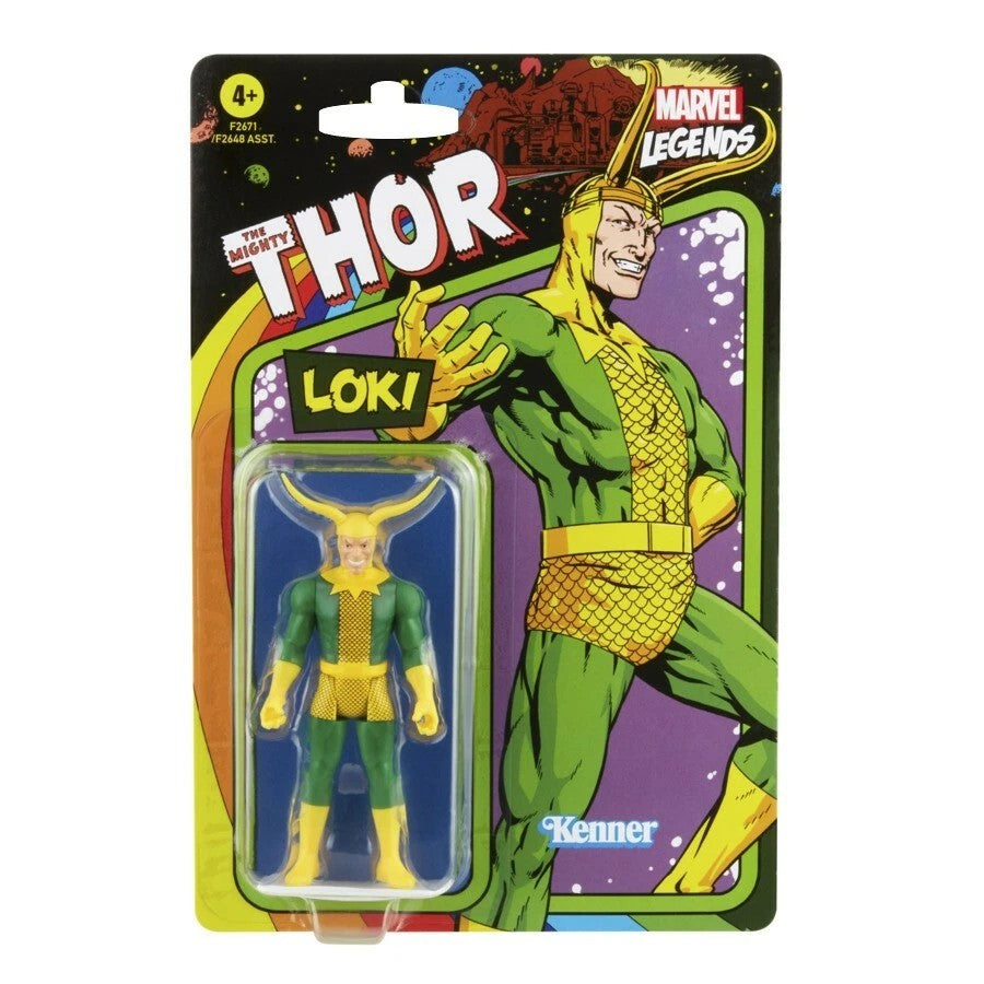Marvel Legends Retro Mighty Thor- Loki- Kenner 3.75-inch Carded Action Figure