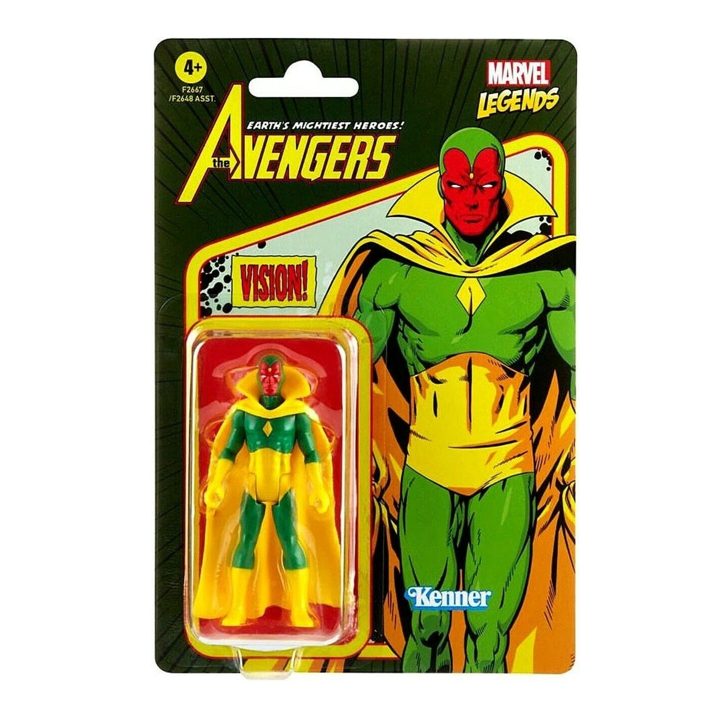 Marvel Legends Retro The Avengers- Vision- Kenner 3.75-inch Carded Action Figure