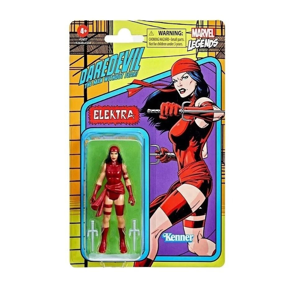 Marvel Legends Retro- Elektra- Kenner 3.75-inch Carded Action Figure