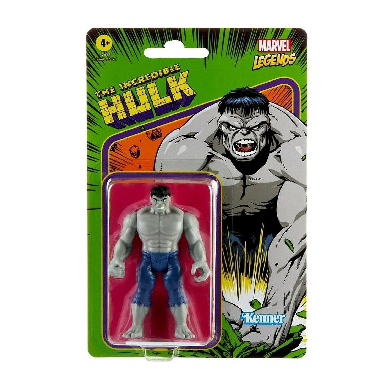 Marvel Legends Retro- Grey Hulk- Kenner 3.75-inch Carded Action Figure