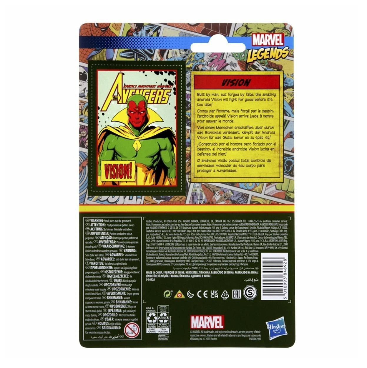 Marvel Legends Retro The Avengers- Vision- Kenner 3.75-inch Carded Action Figure