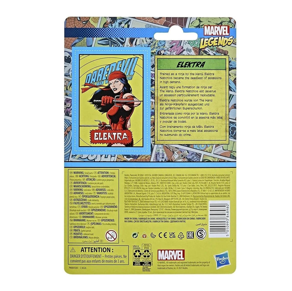 Marvel Legends Retro- Elektra- Kenner 3.75-inch Carded Action Figure