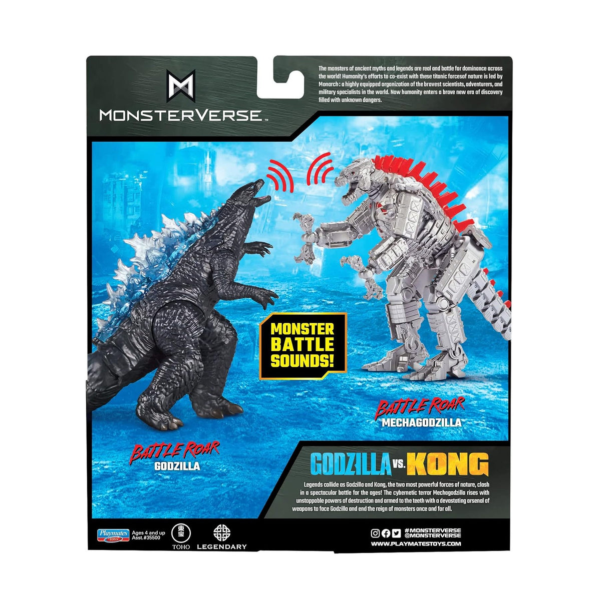Playmates Godzilla vs. Kong- Battle Roar MechaGodzilla- Deluxe 7" Action Figure with Battle Sounds!