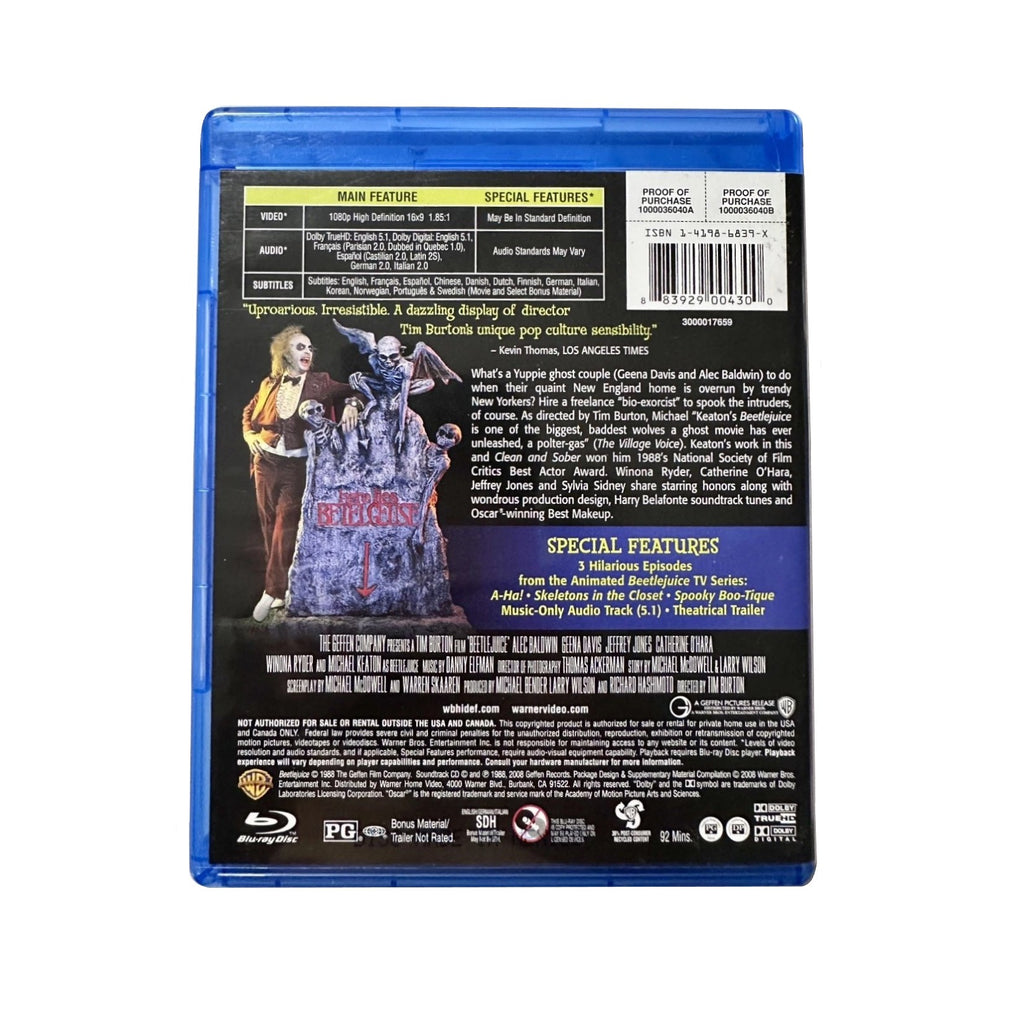 BEETLEJUICE (1988) Blu-ray (2008, Warner Bros)