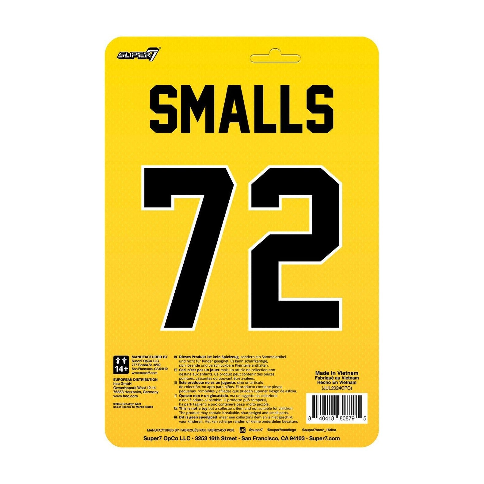 Super7 The Notorious B.I.G.- Biggie (Yellow Jersey Ver.)- ReAction Figure