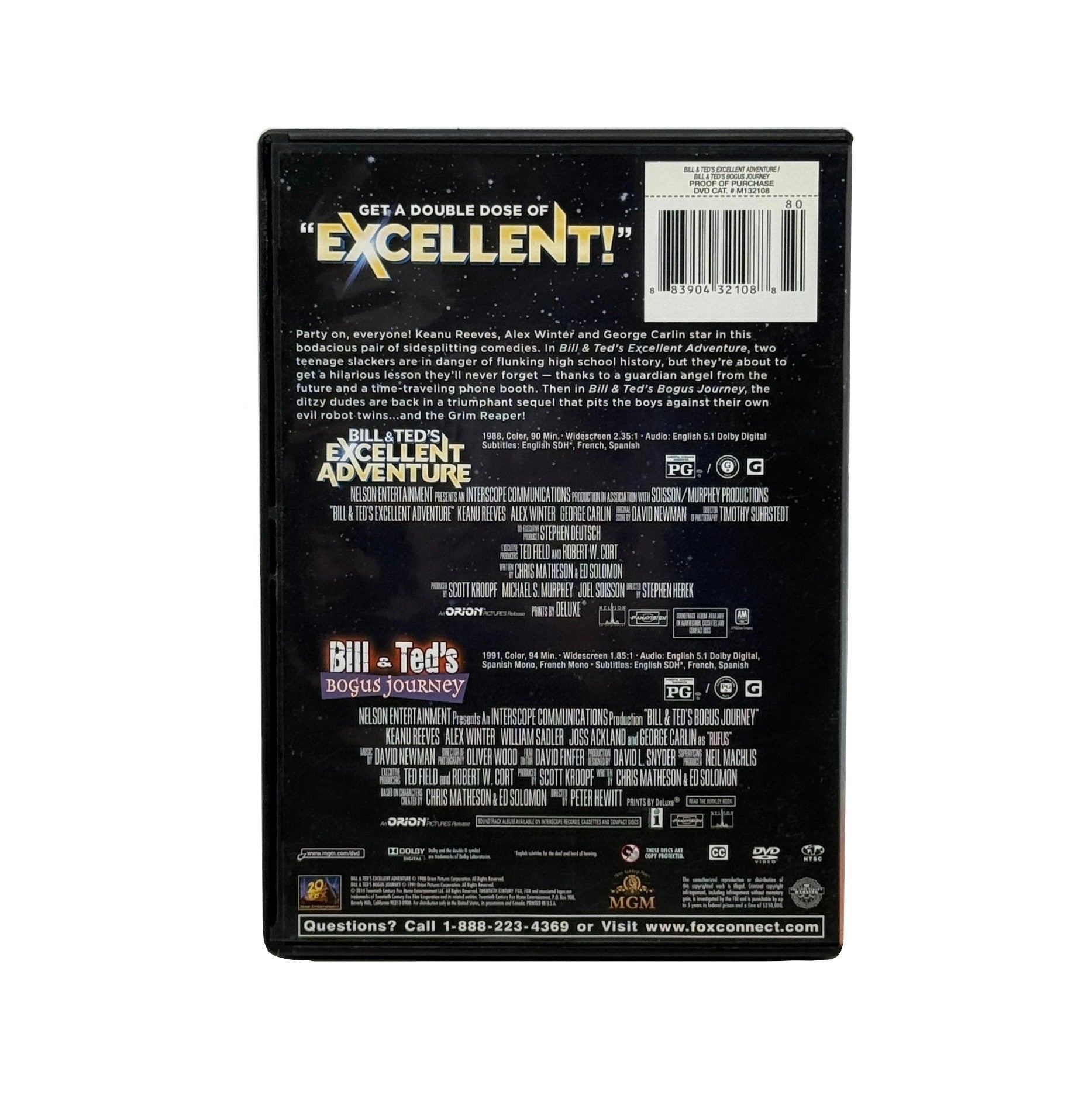BILL & TED'S MOST EXCELLENT DOUBLE FEATURE (2014, DVD, MGM/20th Century Fox)