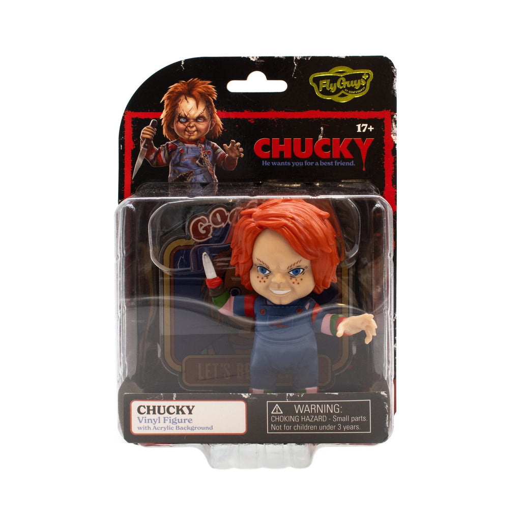 CultureFly FlyGuys Chucky- Chucky- Collectible 4.5" Vinyl Figure with Acrylic Background