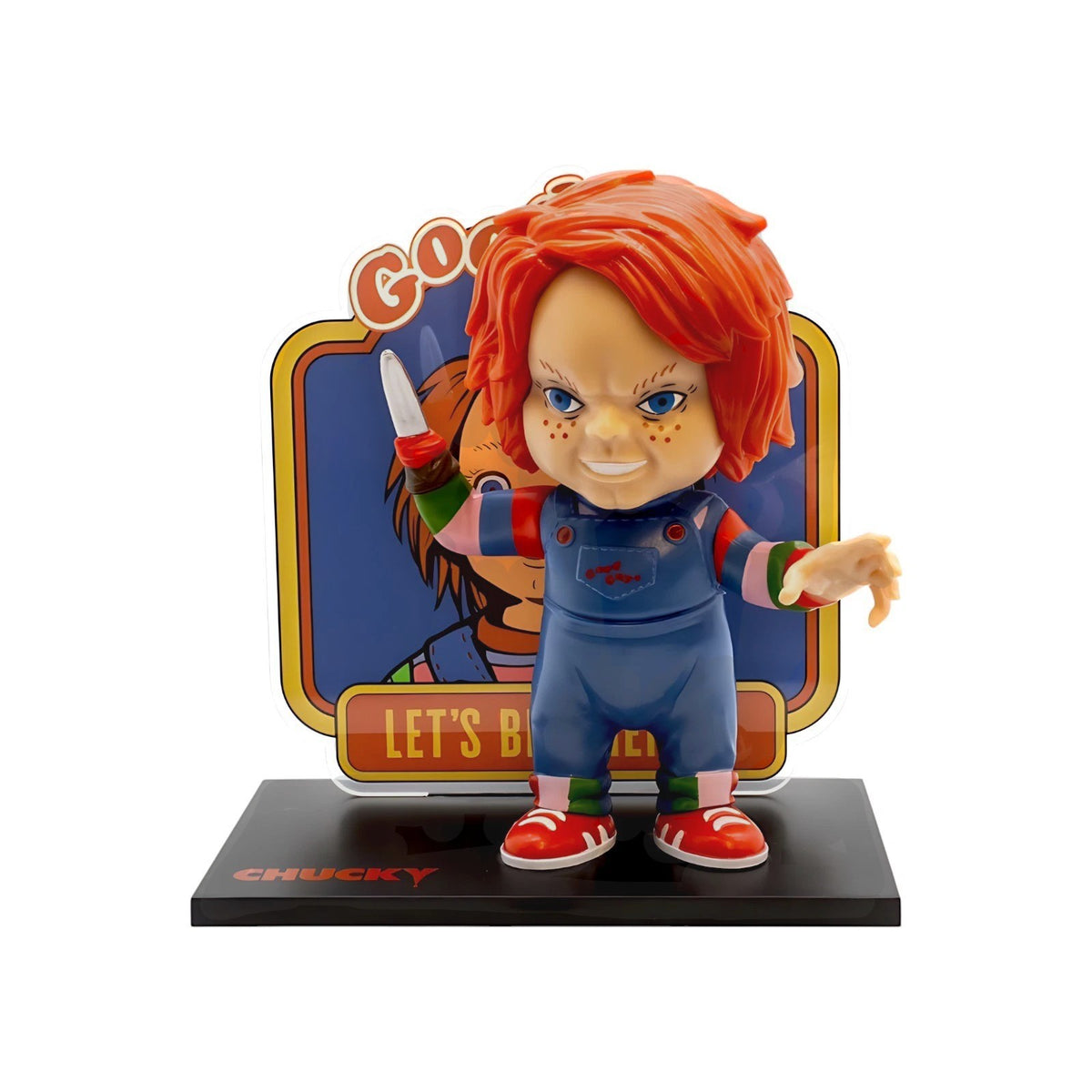 CultureFly FlyGuys Chucky- Chucky- Collectible 4.5" Vinyl Figure with Acrylic Background