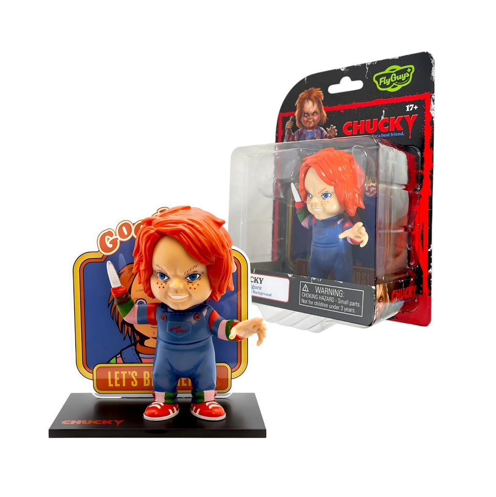 CultureFly FlyGuys Chucky- Chucky- Collectible 4.5" Vinyl Figure with Acrylic Background