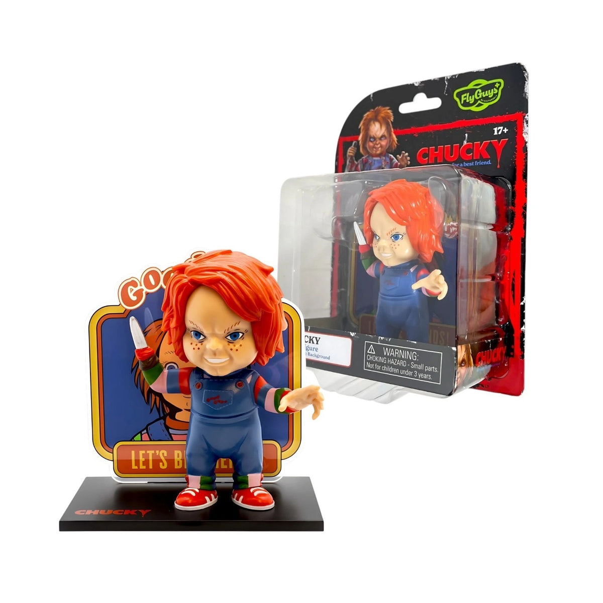 CultureFly FlyGuys Chucky- Chucky- Collectible 4.5" Vinyl Figure with Acrylic Background