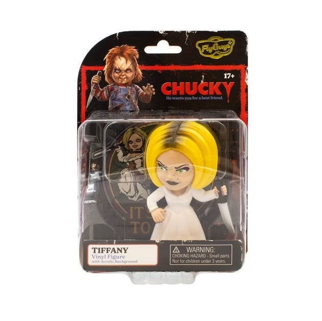 CultureFly FlyGuys Chucky- Tiffany- Collectible 4.5" Vinyl Figure with Acrylic Background