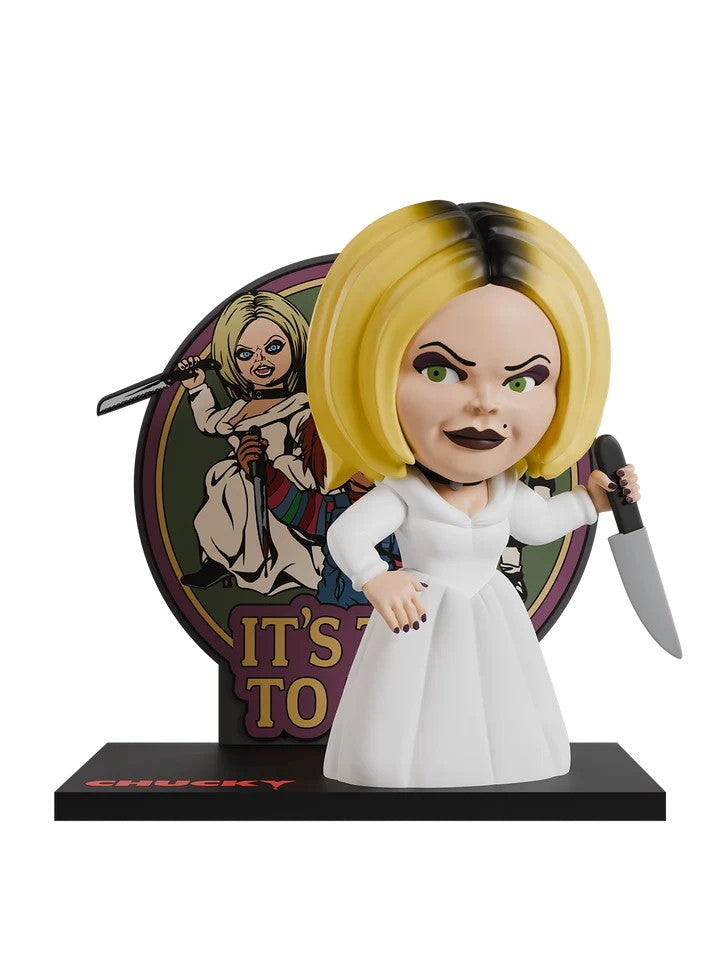 CultureFly FlyGuys Chucky- Tiffany- Collectible 4.5" Vinyl Figure with Acrylic Background