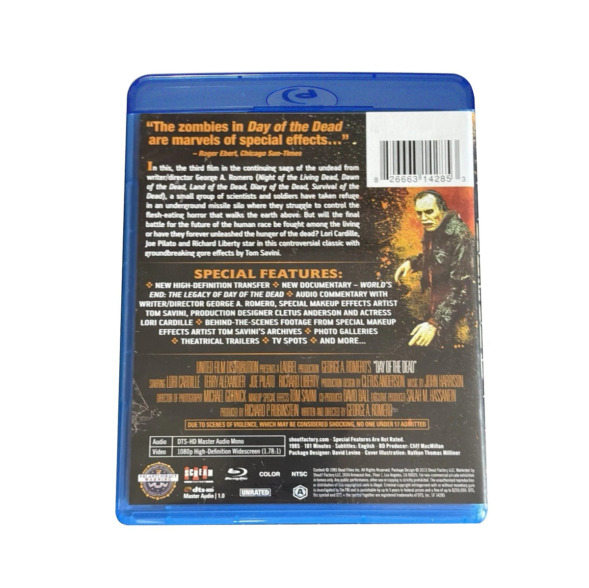 George A. Romero's DAY OF THE DEAD (1985) Collector's Edition Blu-ray (2013, Scream Factory)