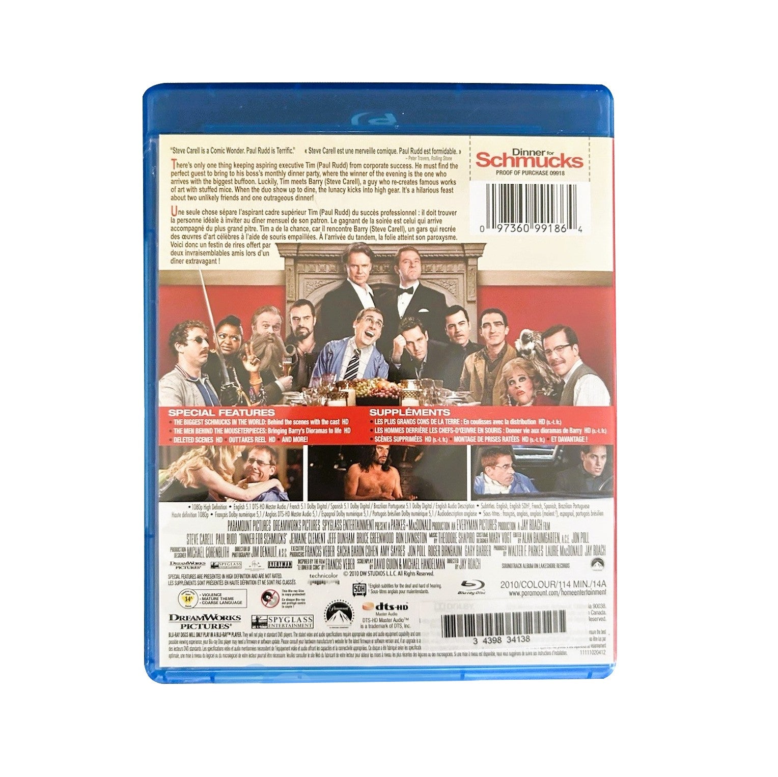 DINNER FOR SCHMUCKS (2010) Blu-ray (2011, DreamWorks)