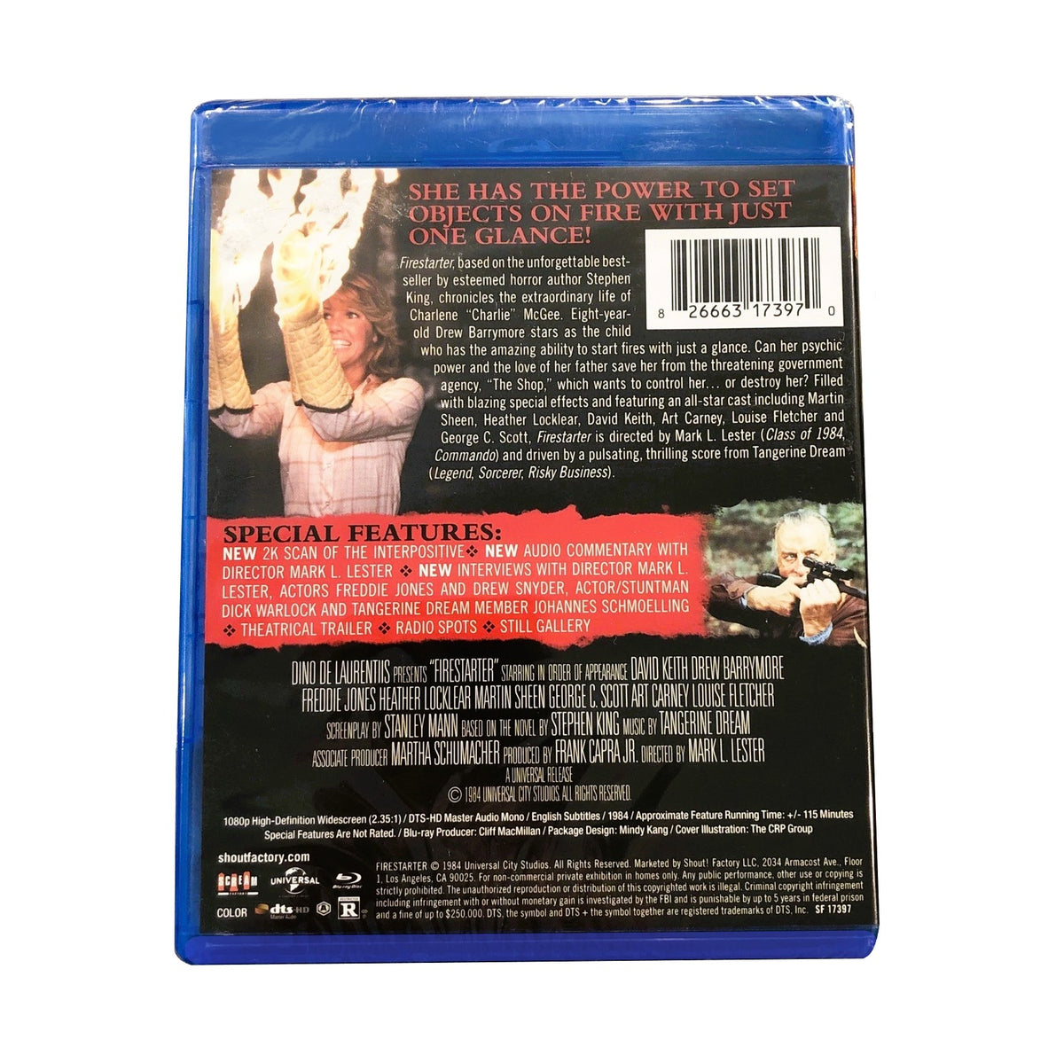 FIRESTARTER (1984) Collector's Edition Blu-ray (2017, Universal, Scream Factory)