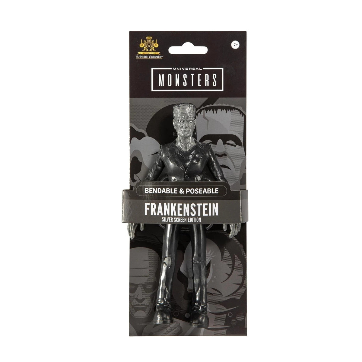 The Noble Collection Universal Monsters- Frankenstein (Silver Screen Edition)- Bendable & Poseable 7" Tall BendyFig