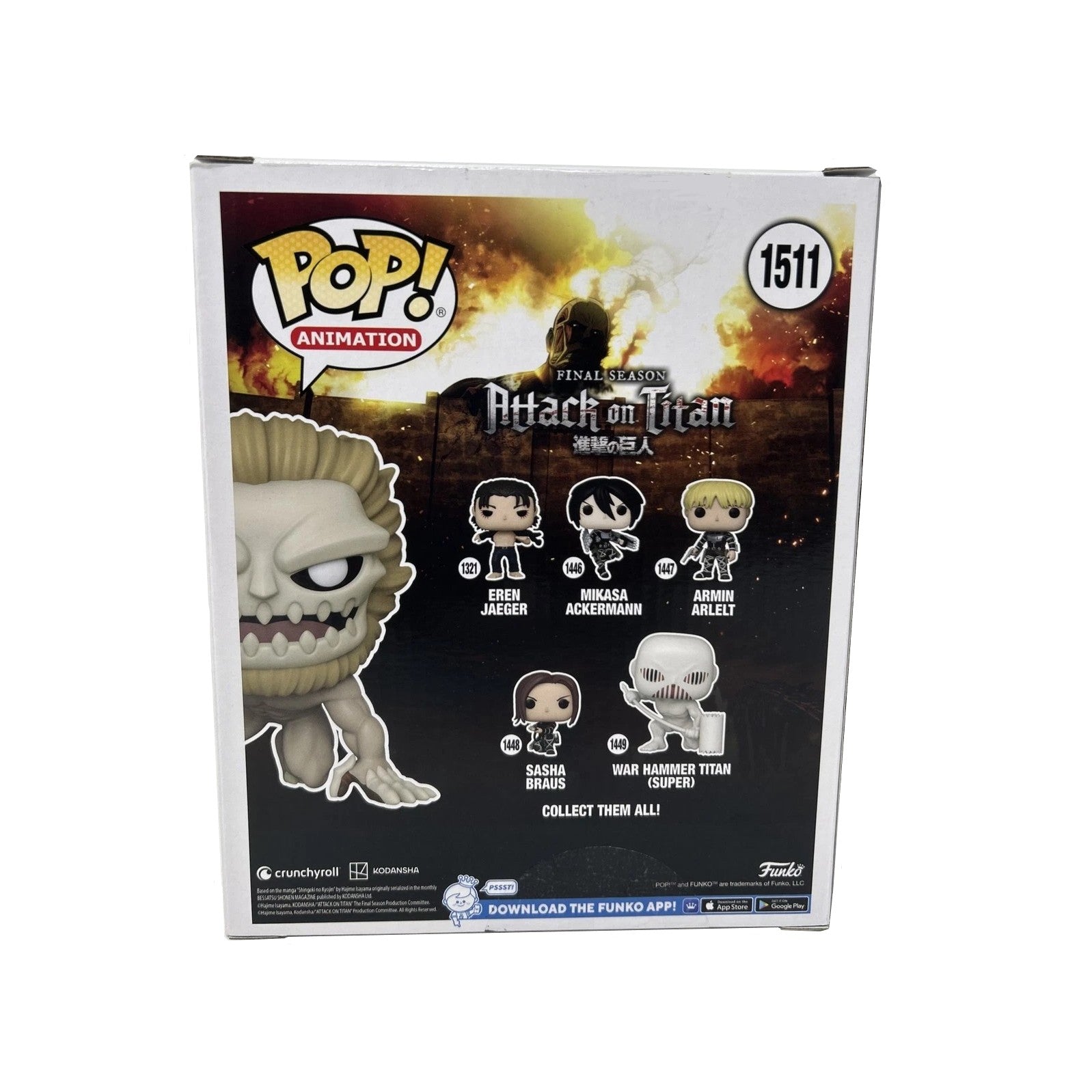 Funko Pop! Animation: Attack on Titan- Jaw Titan- Vinyl Figure Box Number 1511