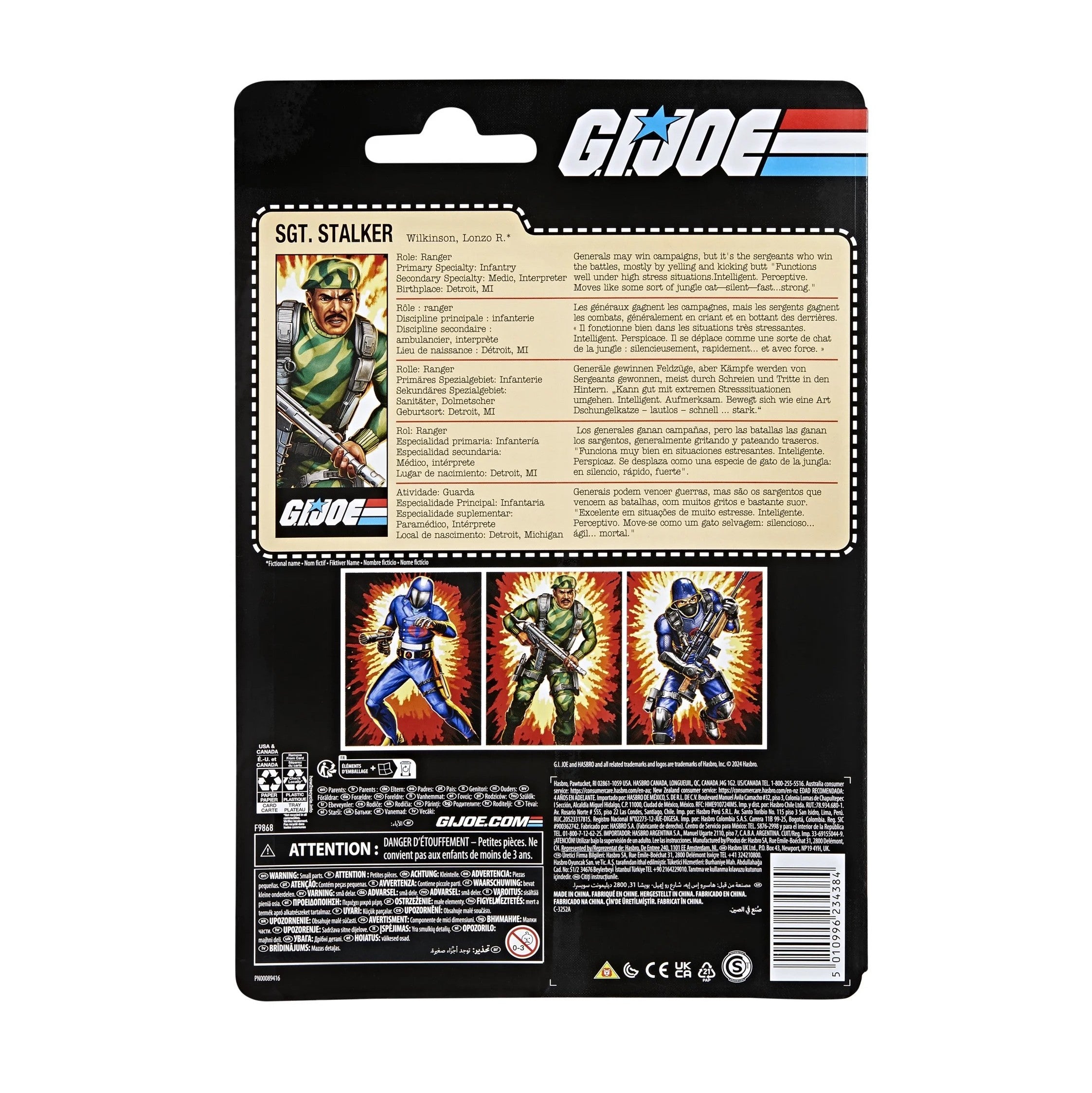 G.I. Joe Classified Series Retro Cardback, Sgt. Stalker, 6” Action Figure