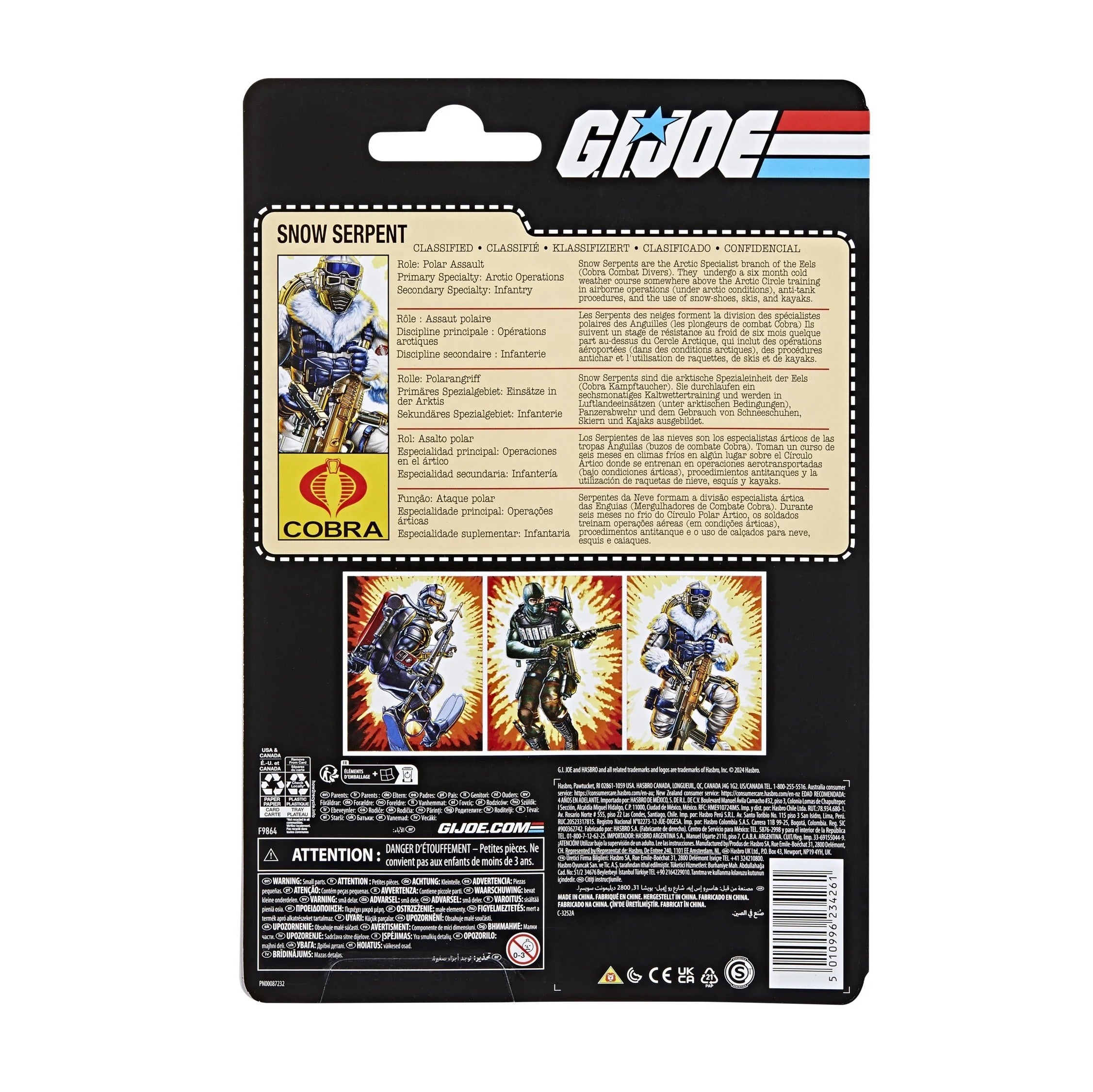 G.I. Joe Classified Series Retro Cardback, Snow Serpent, 6 Action Figure