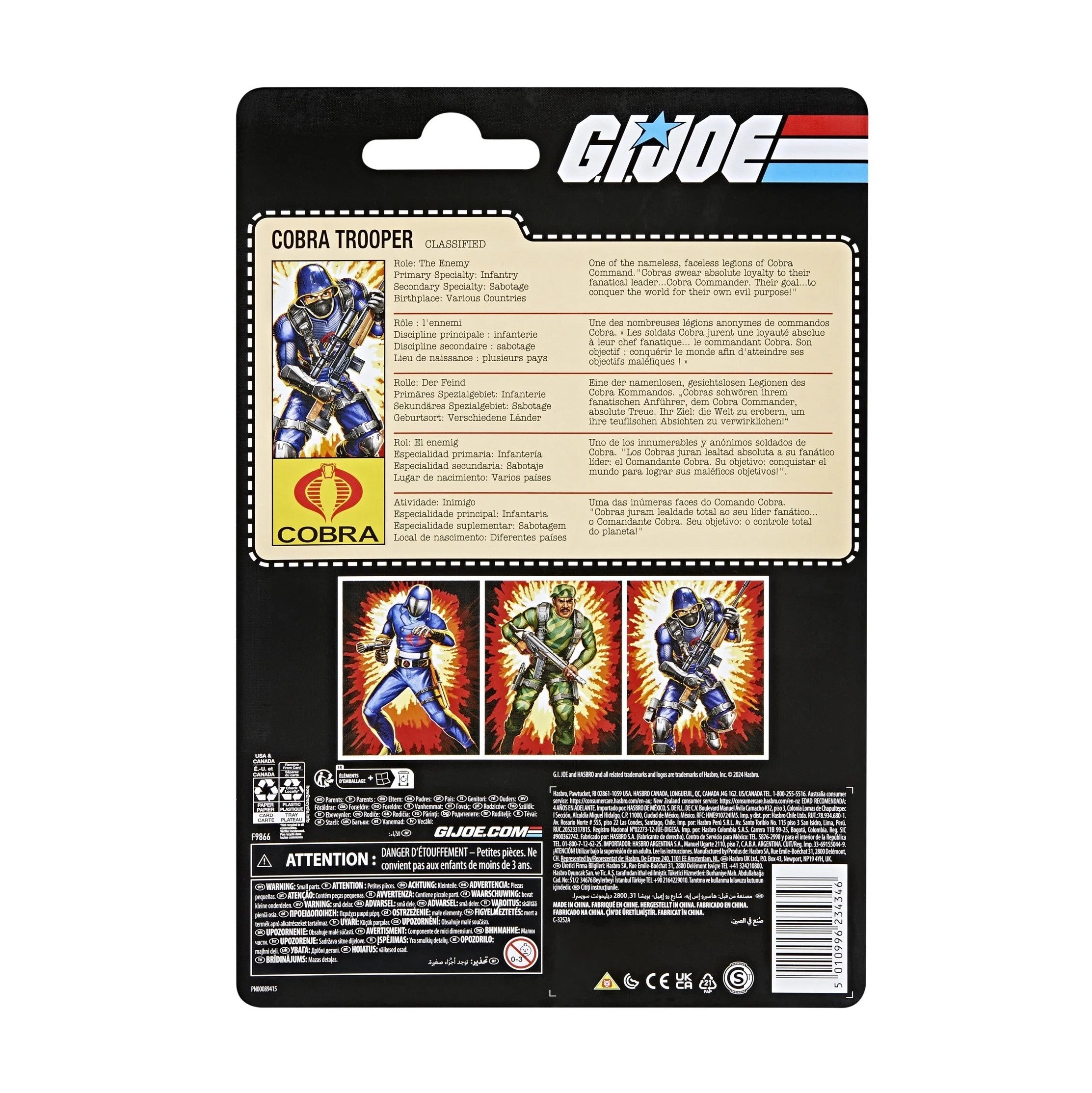 G.I. Joe Classified Series Retro Cardback, Cobra Trooper, 6” Action Figure