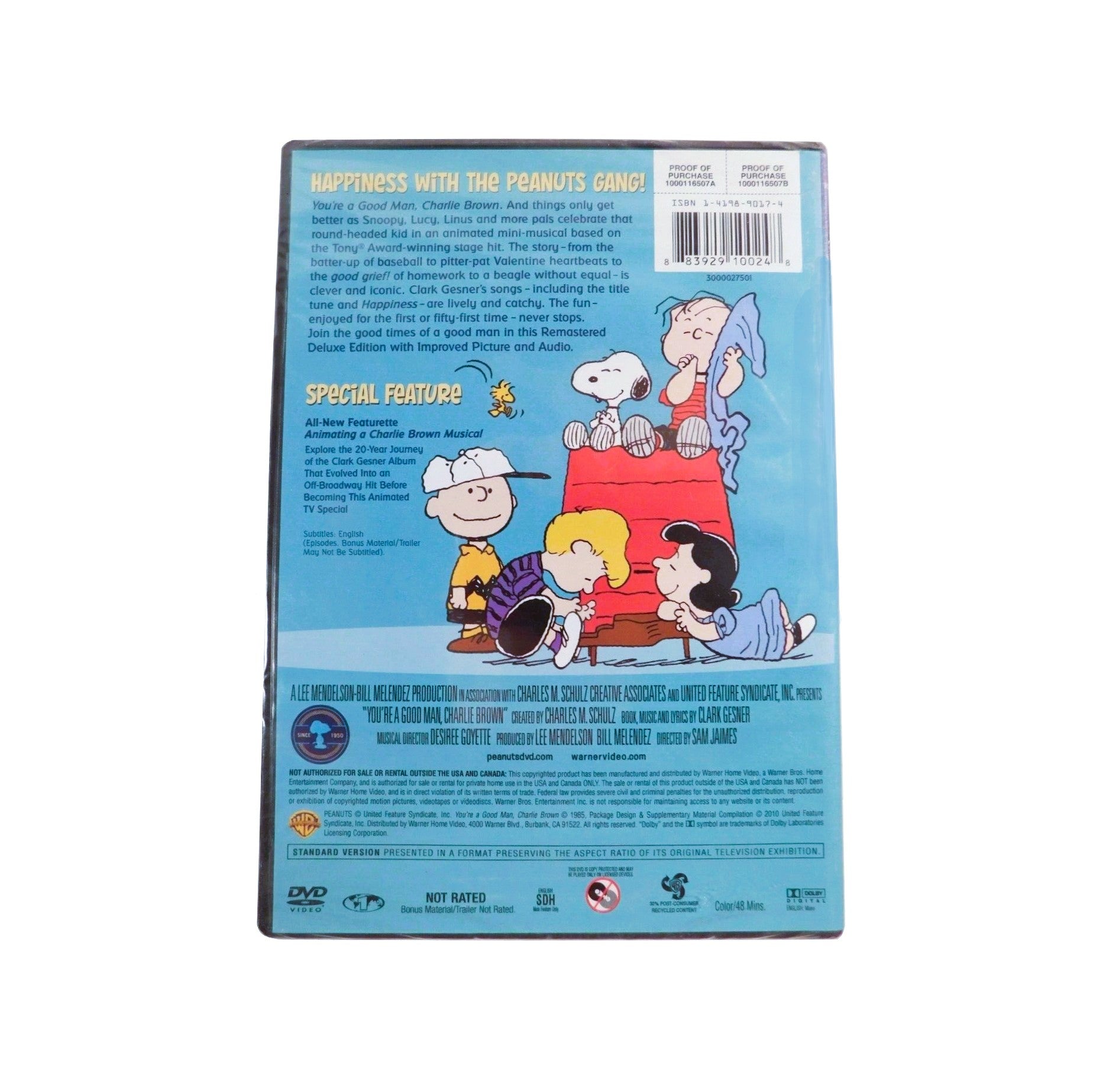 YOU'RE A GOOD MAN, CHARLIE BROWN (1985) Deluxe Edition DVD (2010, Warner Bros)