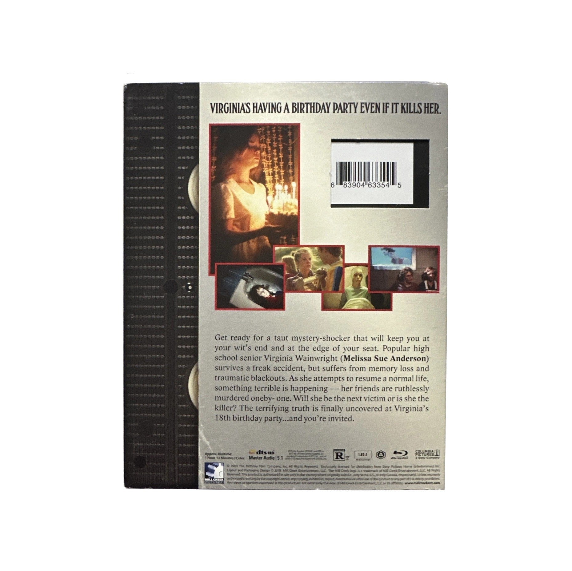 HAPPY BIRTHDAY TO ME (1980) Blu-ray (2018, Mill Creek) with Collectible Retro VHS Themed Slipcover