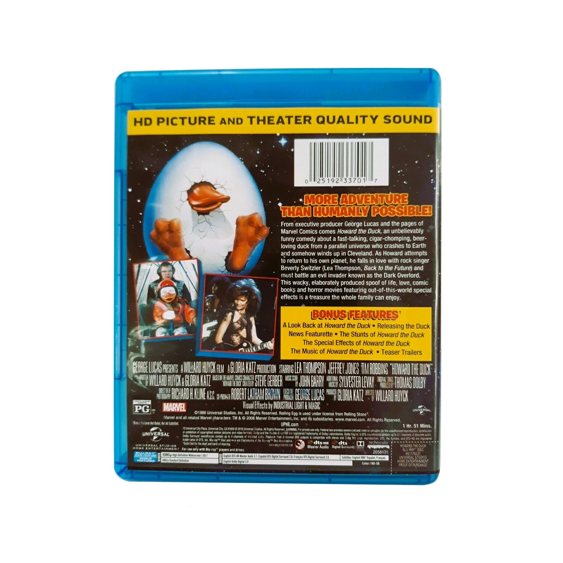 HOWARD THE DUCK (1986) Blu-ray (2016, Universal)