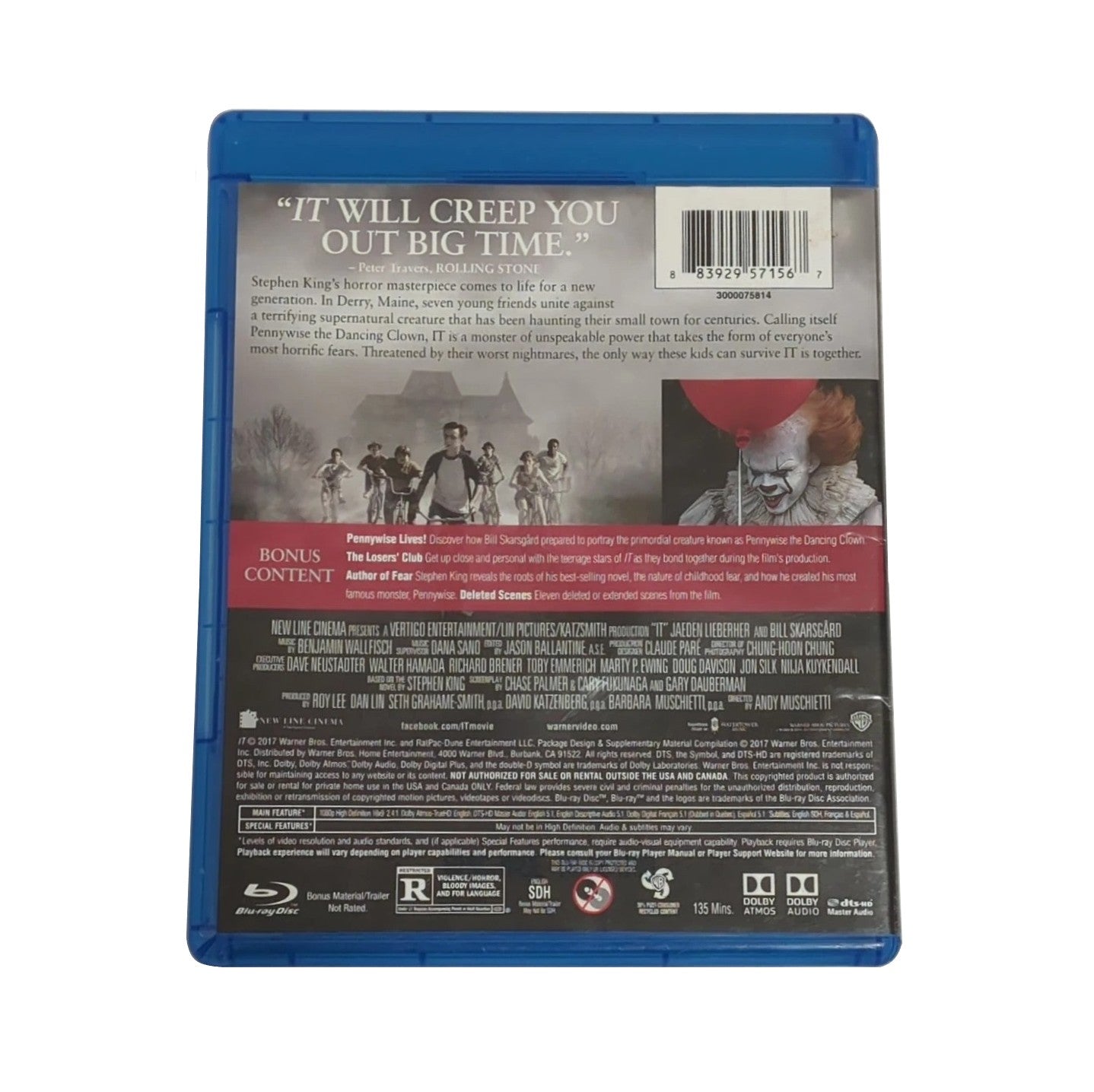 IT (2017) Blu-ray (2017, Warner Bros)
