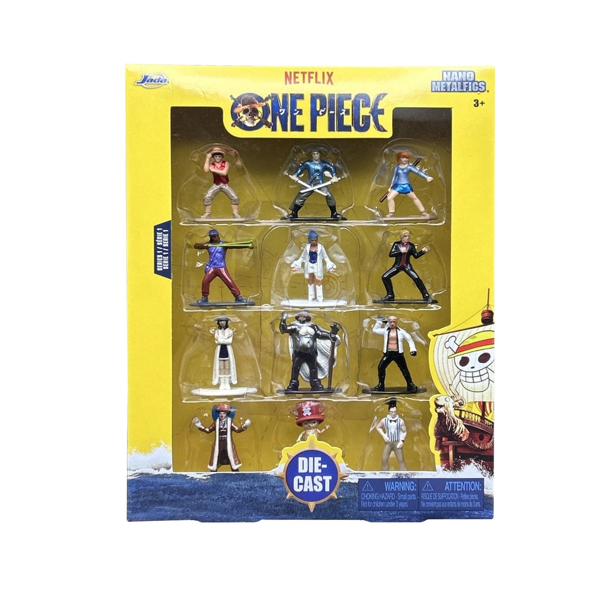 Jada Toys Netflix One Piece Nano MetalFigs Collectible Die-Cast 1.65" 12-Pack Figure Set