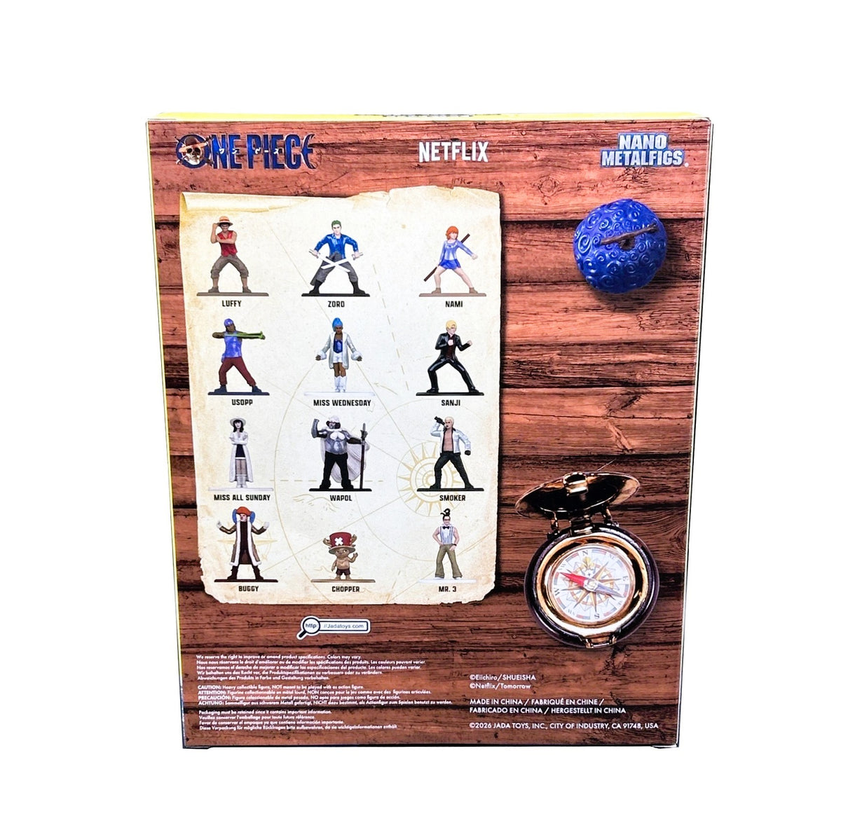 Jada Toys Netflix One Piece Nano MetalFigs Collectible Die-Cast 1.65" 12-Pack Figure Set