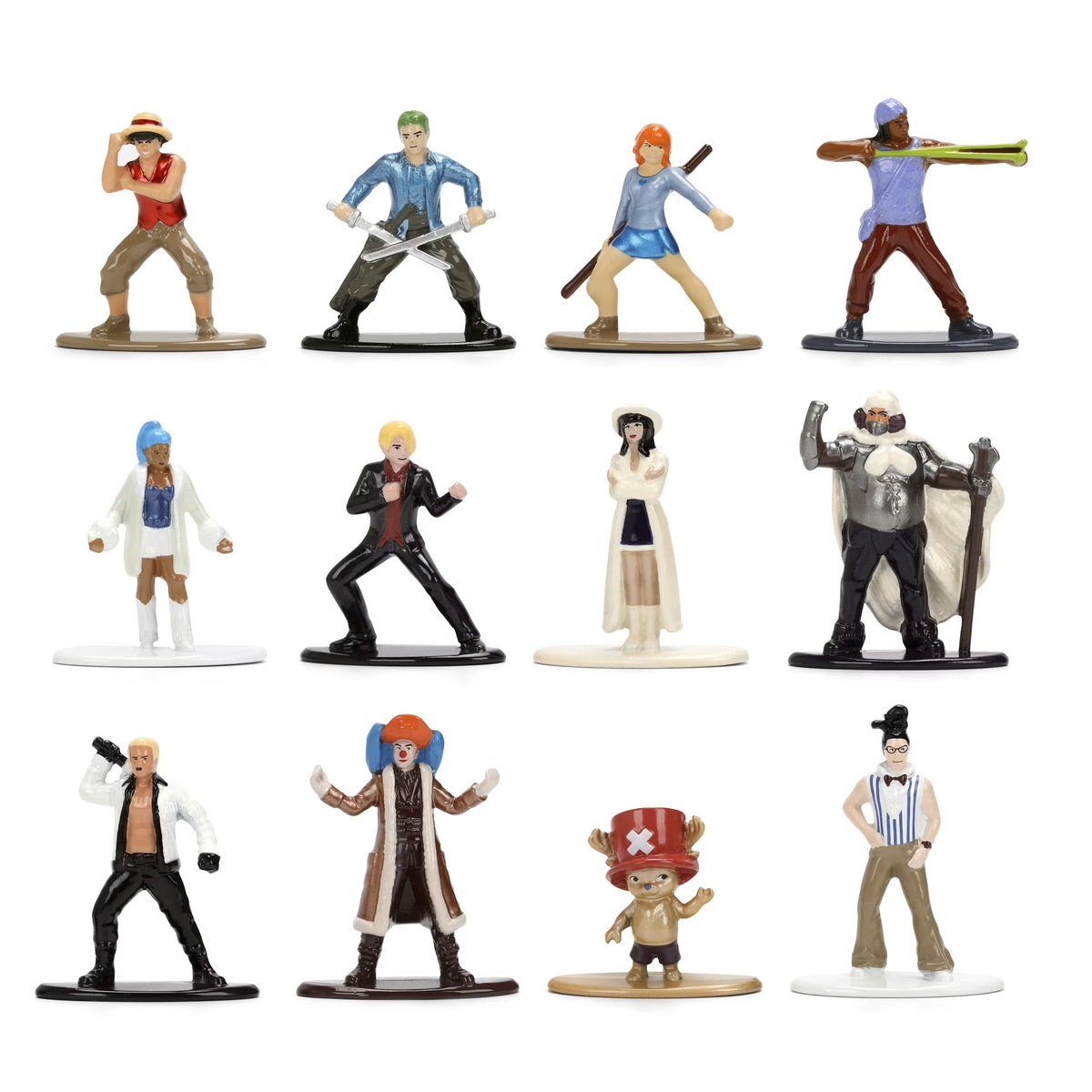 Jada Toys Netflix One Piece Nano MetalFigs Collectible Die-Cast 1.65" 12-Pack Figure Set