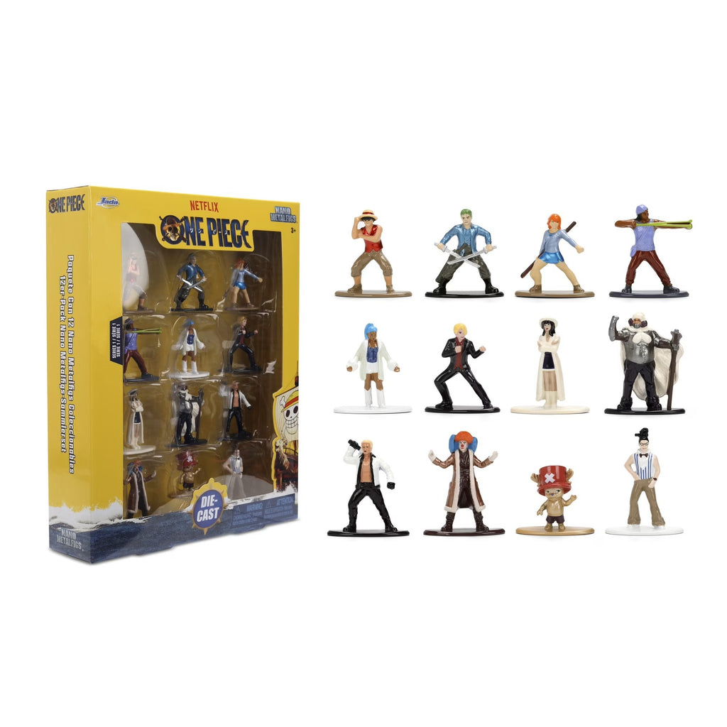 Jada Toys Netflix One Piece Nano MetalFigs Collectible Die-Cast 1.65" 12-Pack Figure Set