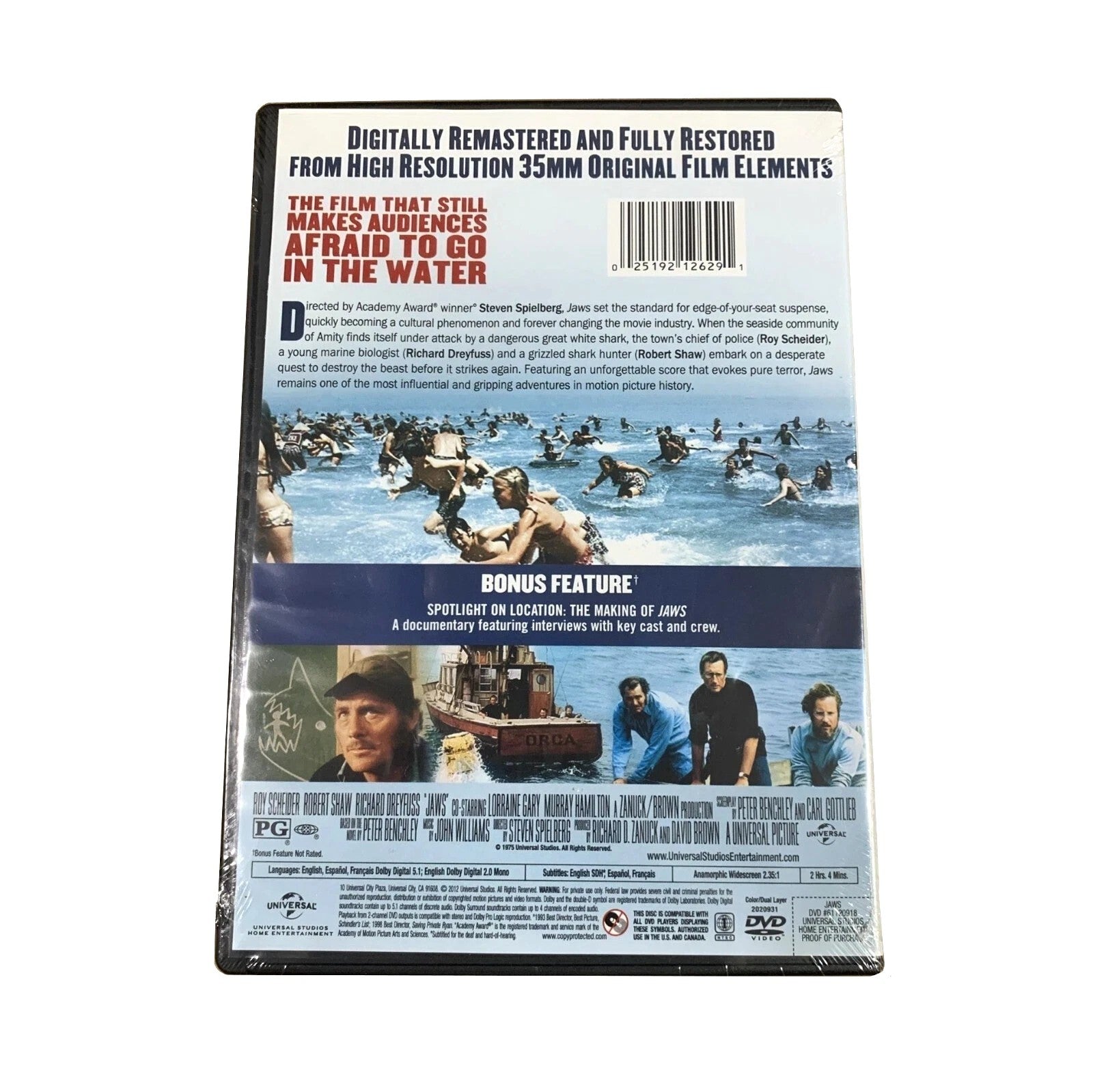 JAWS (1975) DVD (2012, Universal)