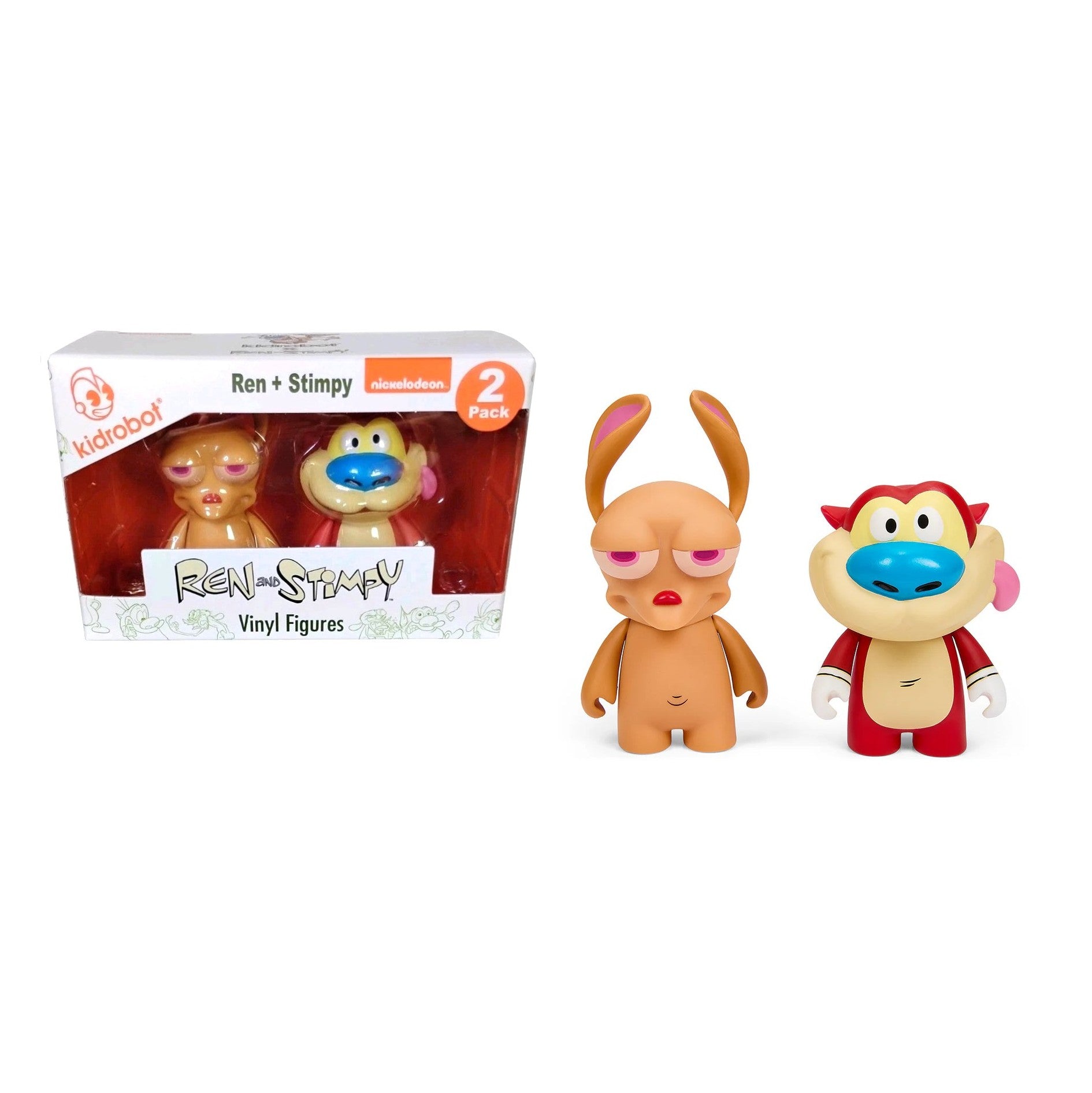 Kidrobot- Ren and Stimpy- 3-inch Vinyl 2-pack