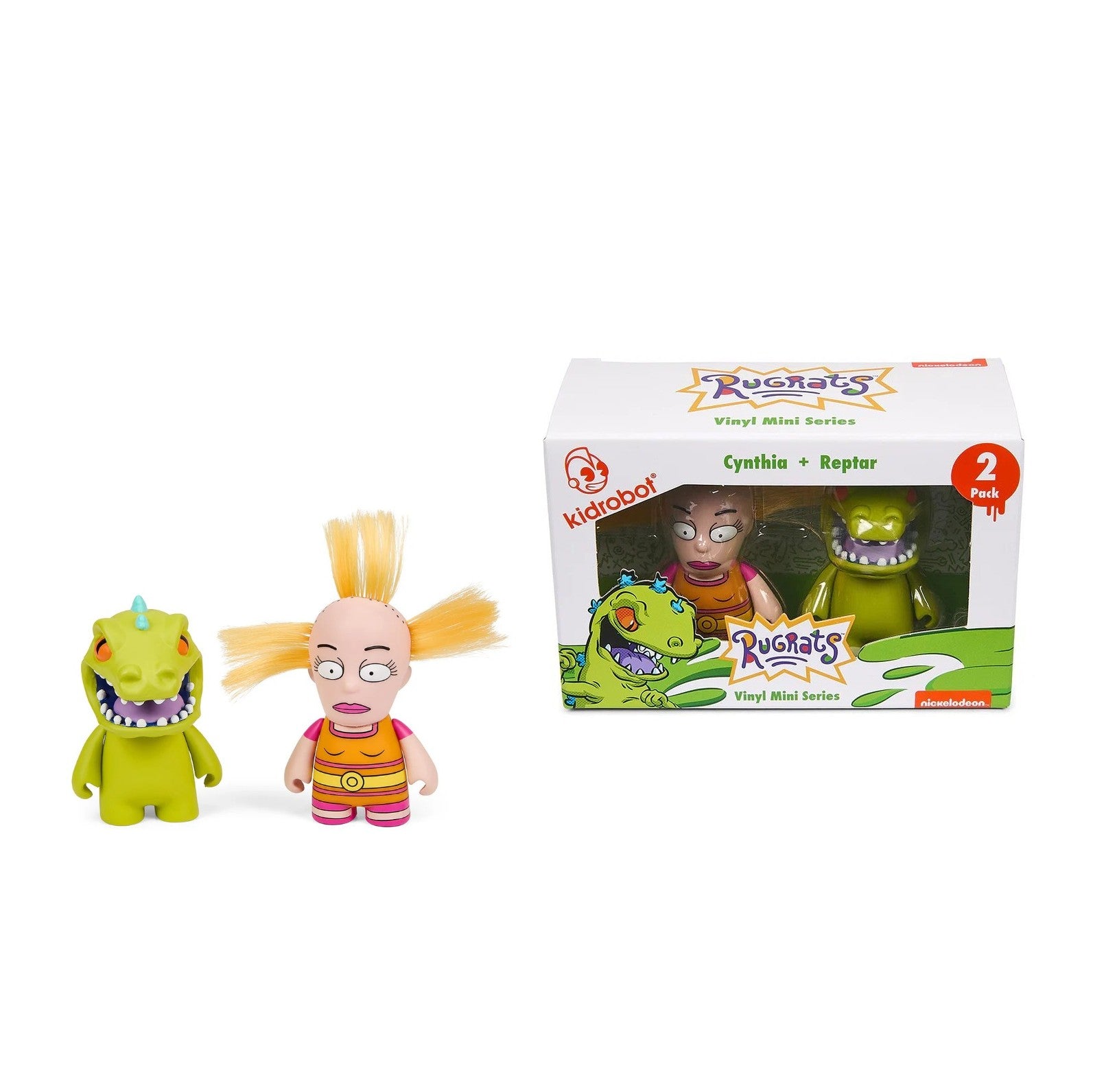 Kidrobot Rugrats- Cynthia and Reptar- 3-inch Vinyl 2-pack