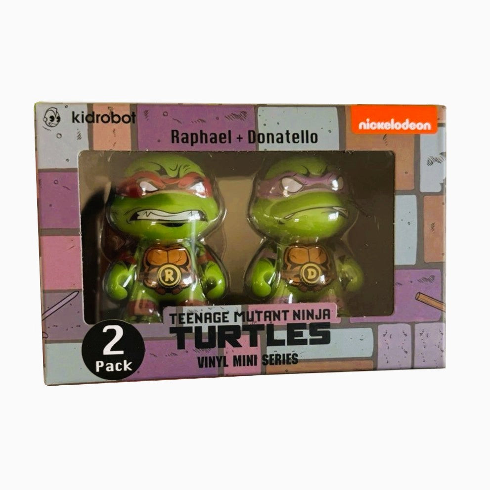 Kidrobot Teenage Mutant Ninja Turtles- Raphael and Donatello- 3-inch Vinyl 2-pack