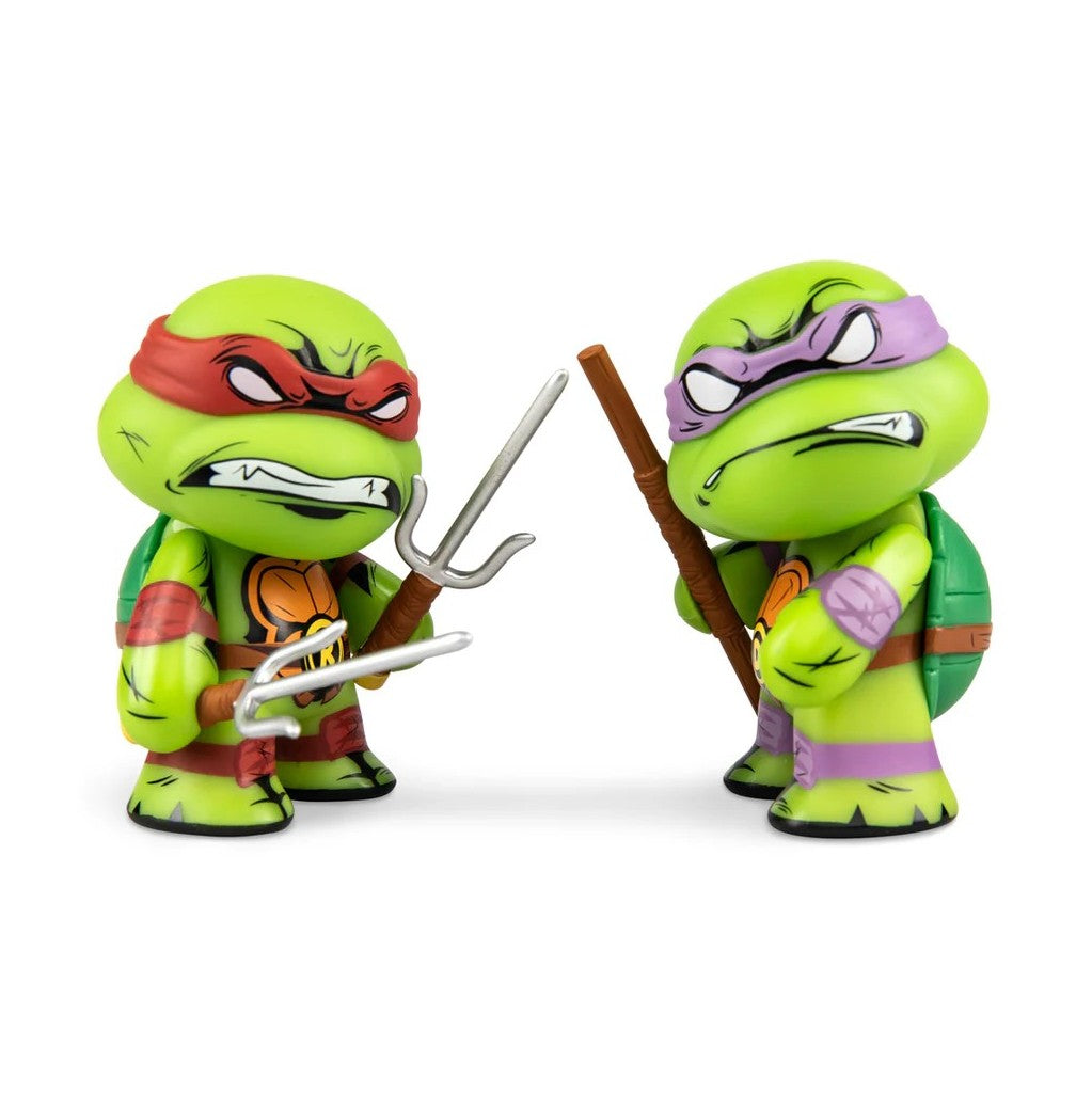 Kidrobot Teenage Mutant Ninja Turtles- Raphael and Donatello- 3-inch Vinyl 2-pack