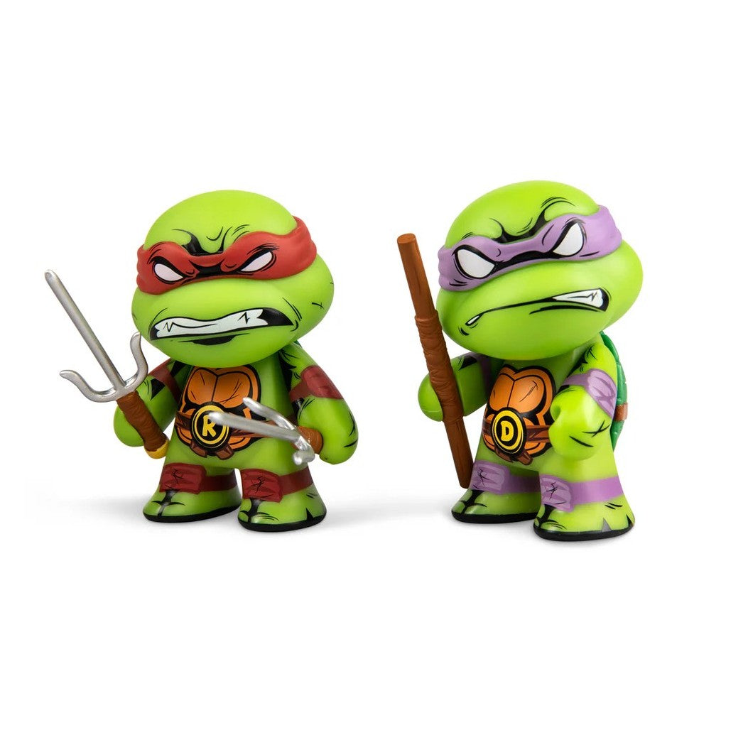 Kidrobot Teenage Mutant Ninja Turtles- Raphael and Donatello- 3-inch Vinyl 2-pack