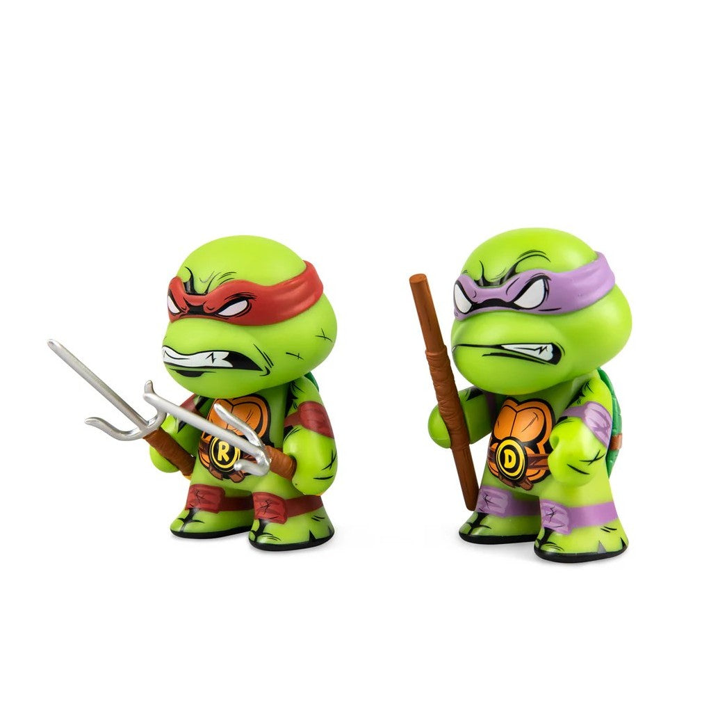Kidrobot Teenage Mutant Ninja Turtles- Raphael and Donatello- 3-inch Vinyl 2-pack