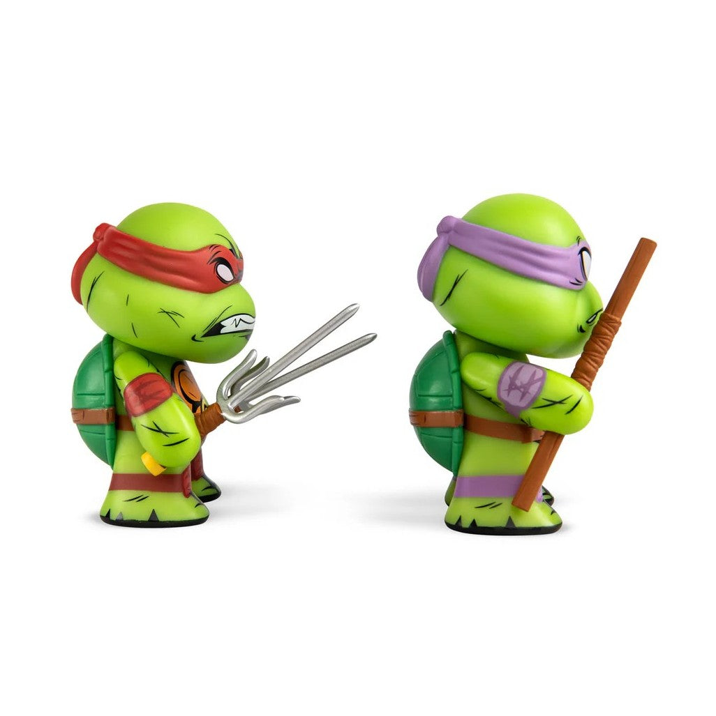 Kidrobot Teenage Mutant Ninja Turtles- Raphael and Donatello- 3-inch Vinyl 2-pack