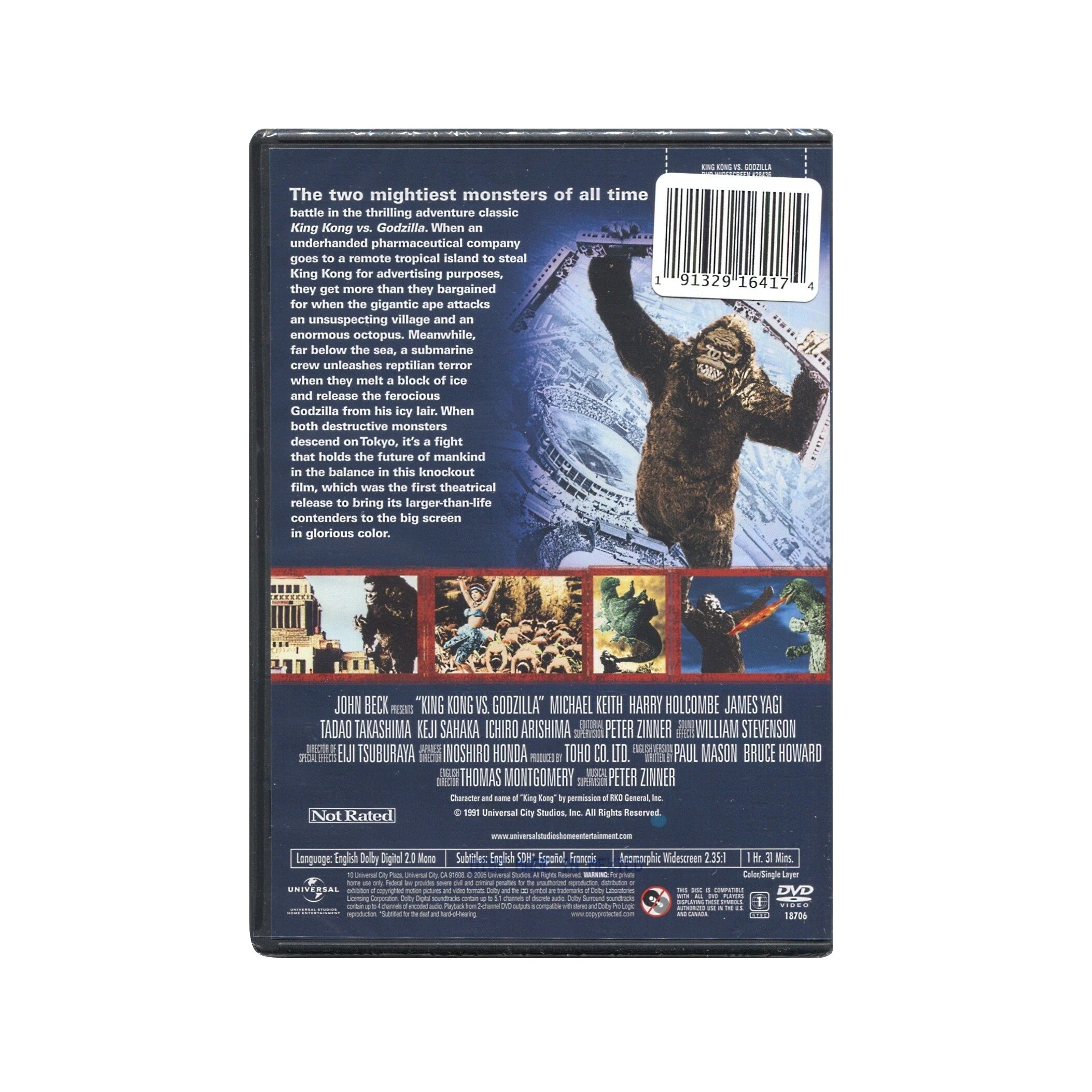 KING KONG VS. GODZILLA (1963) DVD (2018, Universal) with Collectible Vintage Art Series Slipcover
