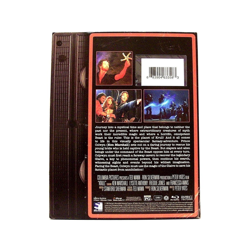 KRULL (1983) Blu-ray (2018, Mill Creek) with Collectible Retro VHS Themed Slipcover