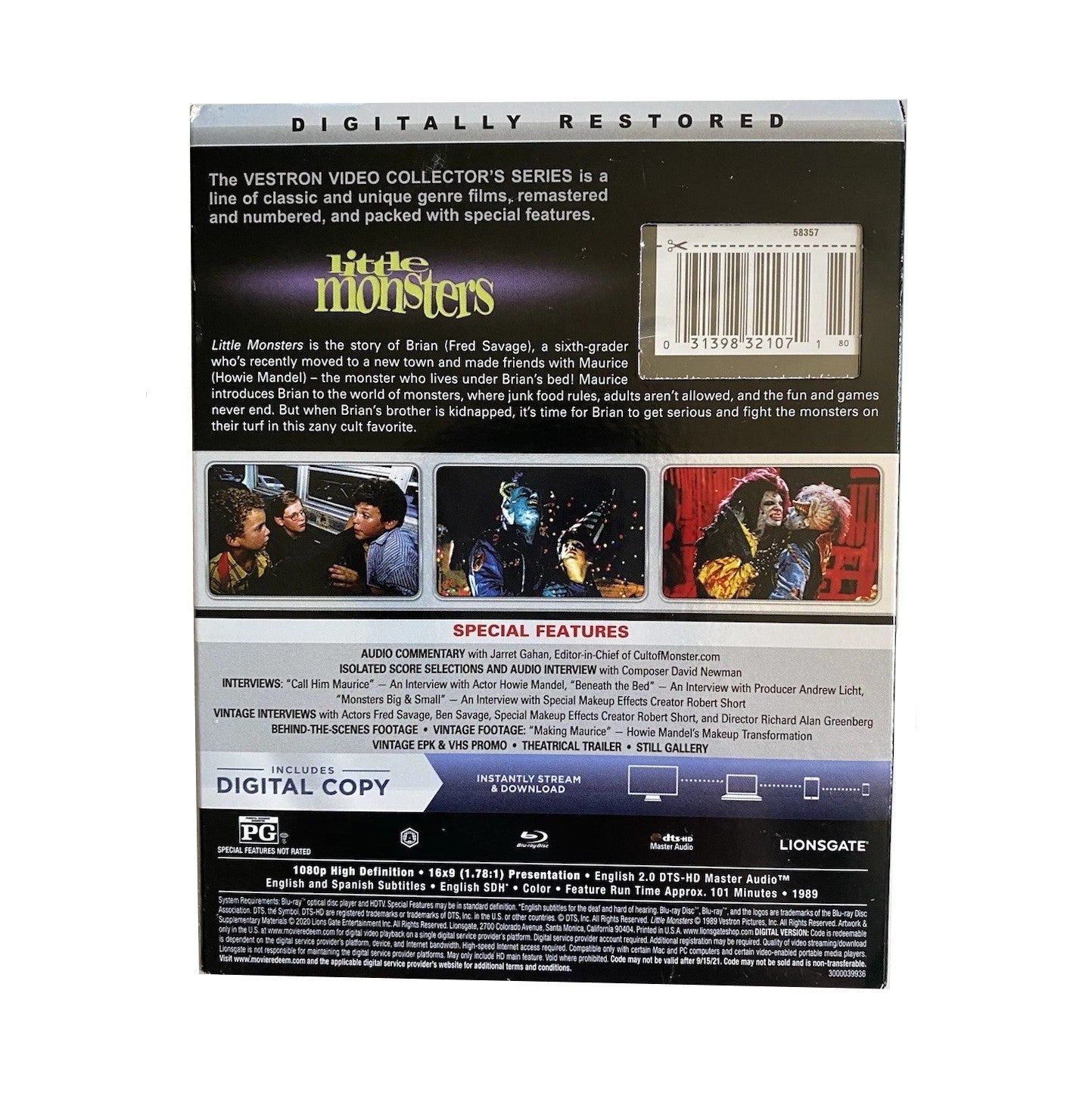 LITTLE MONSTERS (1989) Collector's Series Blu-ray (2020, Vestron Video)
