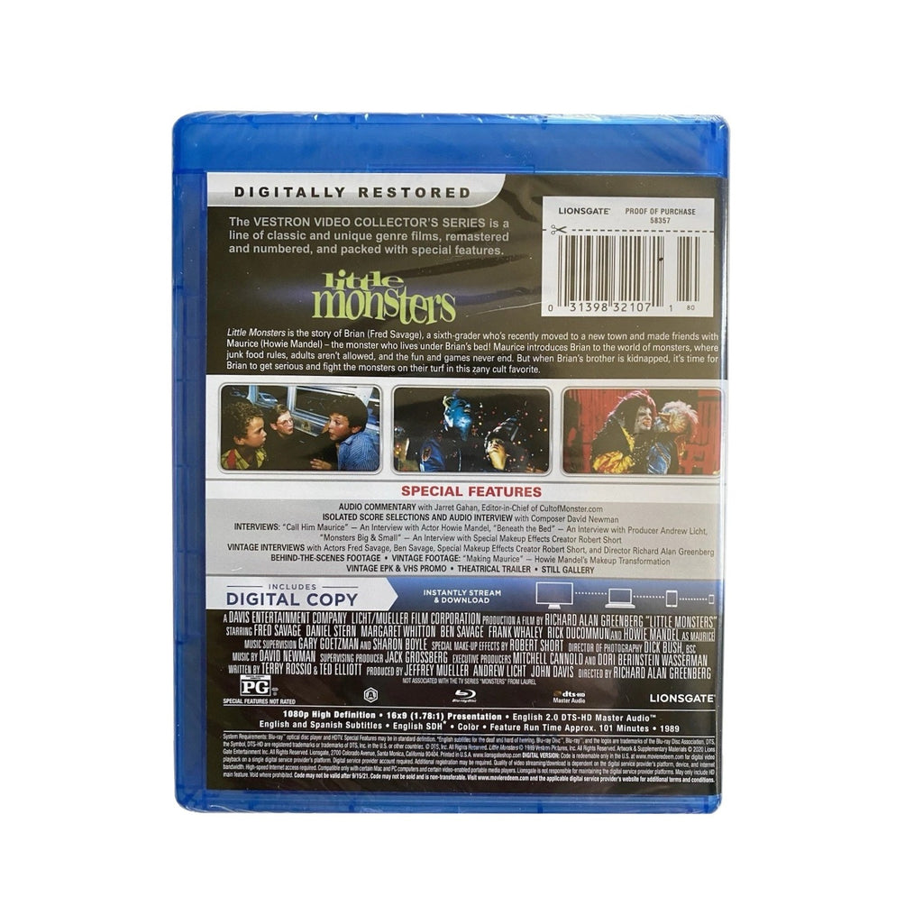 LITTLE MONSTERS (1989) Collector's Series Blu-ray (2020, Vestron Video)