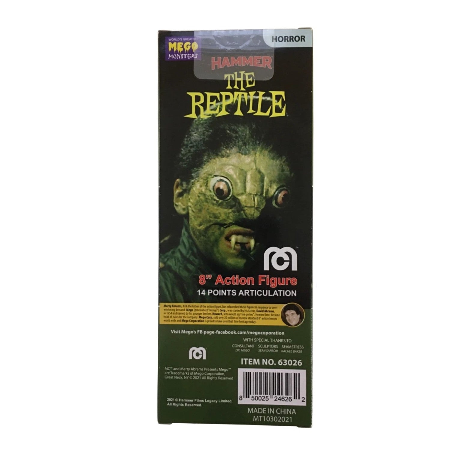 MEGO Monsters Hammer Films- The Reptile- 8-inch Horror Action Figure (Boxed Edition)