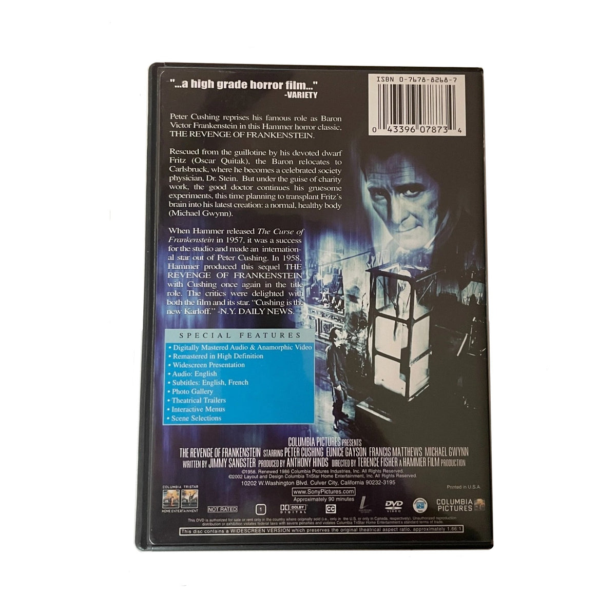 THE REVENGE OF FRANKENSTEIN (1958) DVD (2002, Hammer Films, Columbia Tristar)
