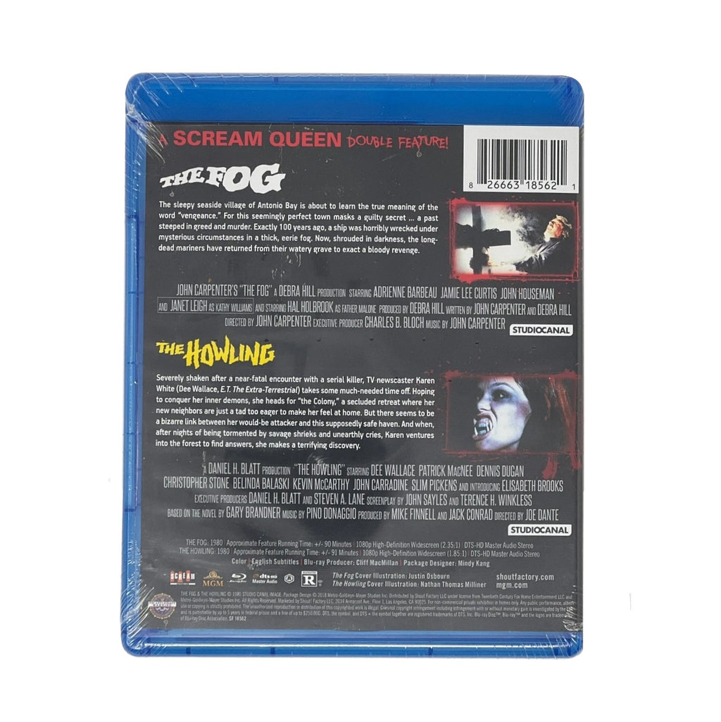 THE FOG / THE HOWLING (Scream Queen Double Feature) Blu-ray (2018, Scream Factory)